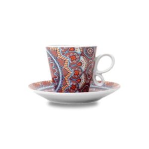 Japan Style Orange Cup With Plate 50 ml
