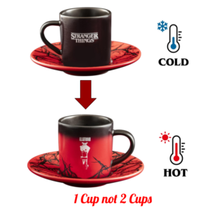 Bialetti Black Strange Things Cup 90ml With Plate