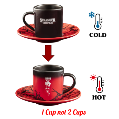 bialetti Strange things Cups Black with plate