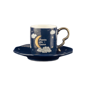 Bialetti Cielo Stellato Moon Cup 90ml With Plate