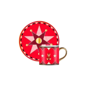 Bialetti Red Bear Cup with Plate 80ml